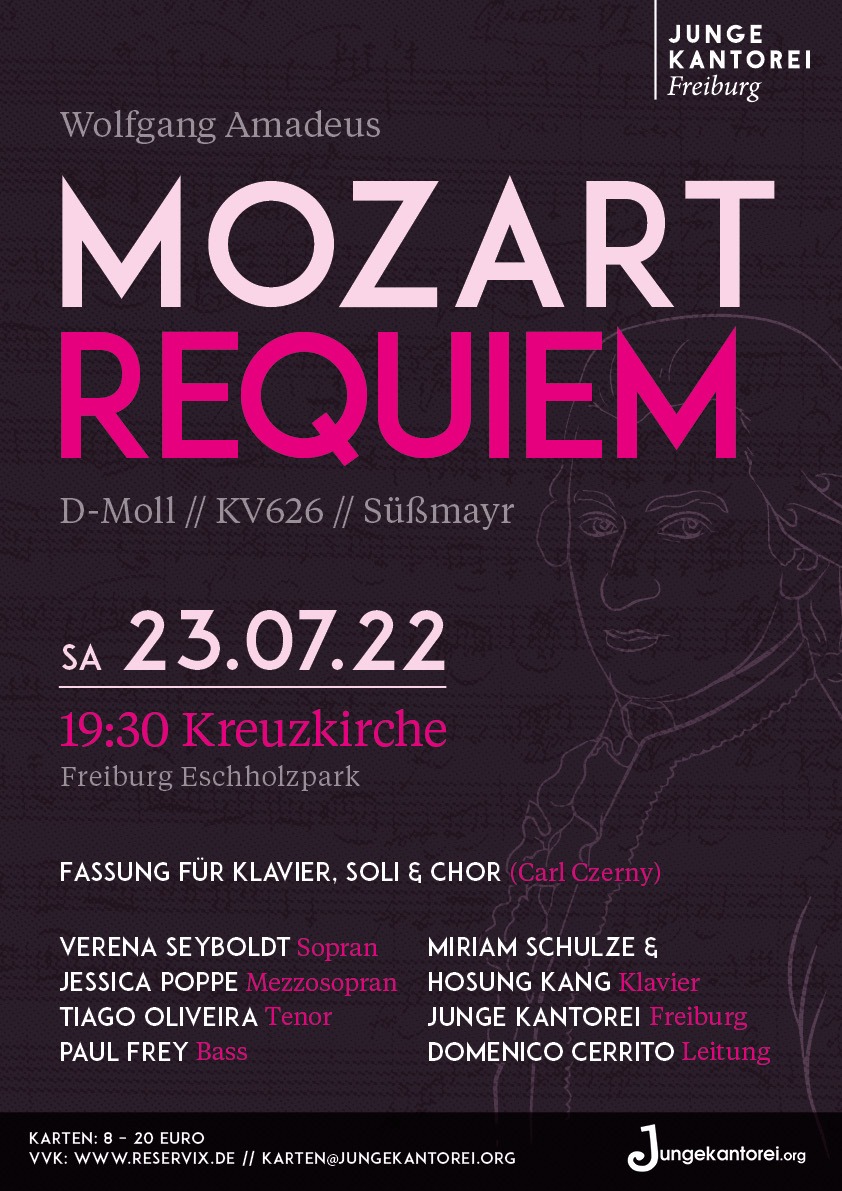 Mozart Requiem - Sa 23.07.2022 19:30 Uhr in der Kreuzkirche Freiburg